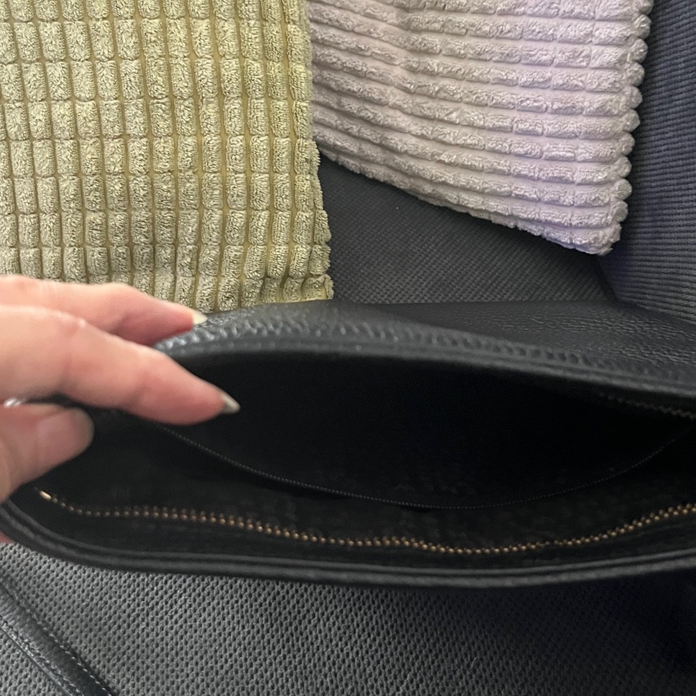 Kate Spade Black Leather Messenger Bag with Tassel - Picture 3 of 6